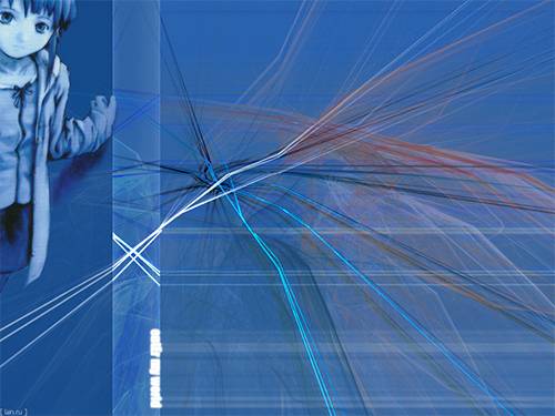 11 Lain Iwakura from Serial Experiments Lain aesthetic wallpaper  blue // enter my world